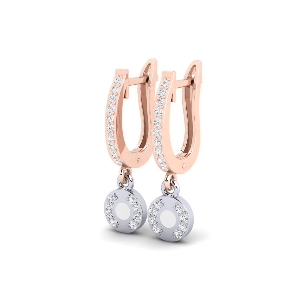 14k Rose & White Gold Zirconia Women's Earring Iter