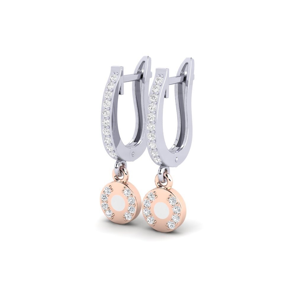 14k White & Rose Gold Zirconia Women's Earring Iter