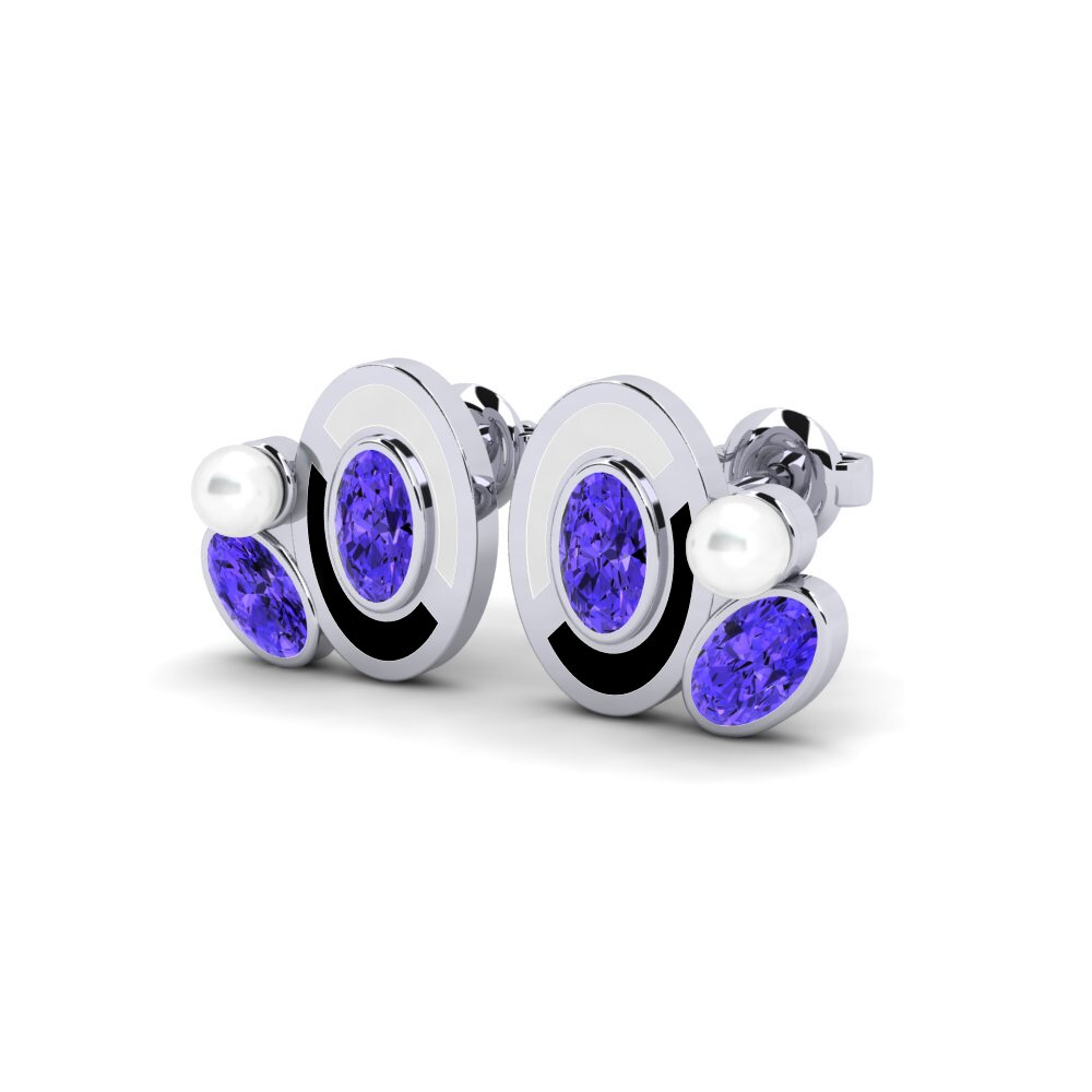 950 Palladium Tanzanite Women's Earring Kortars