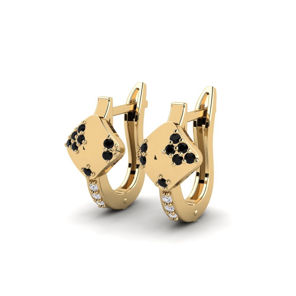 Diamante Negro Pendiente de mujer Labrash