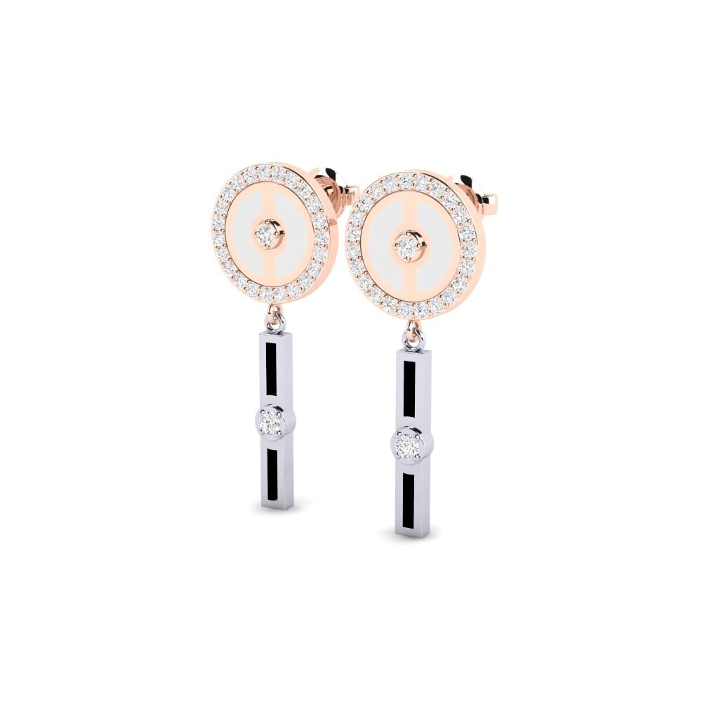 9k Oro Rosa/Blanco Pendiente de mujer Monzers