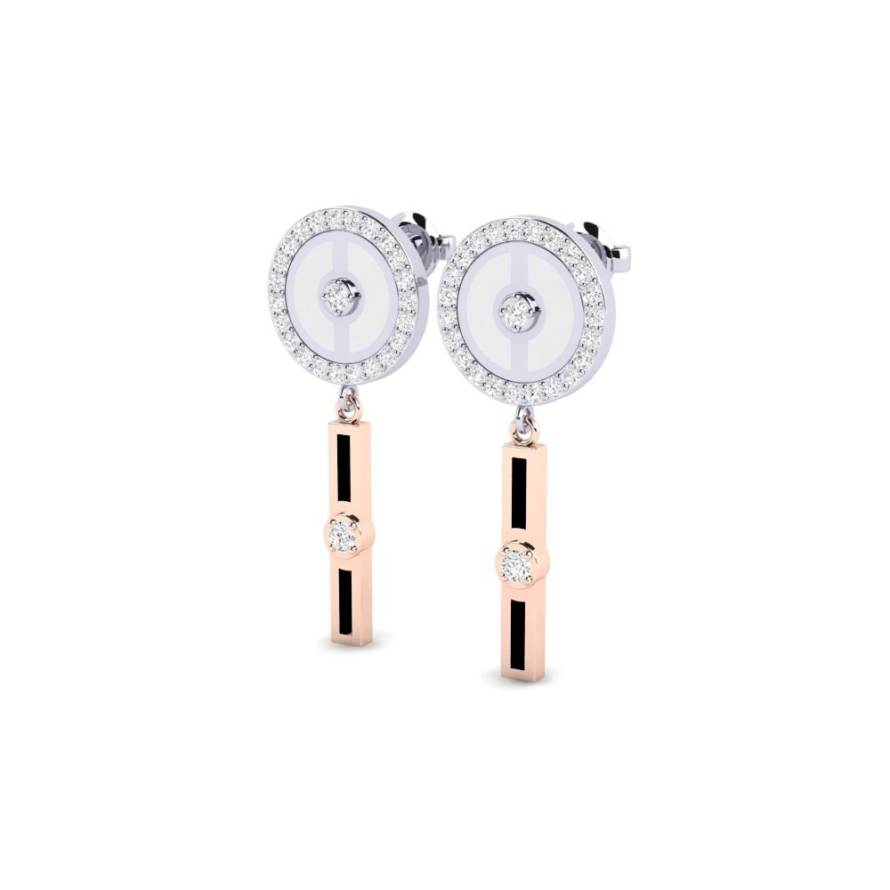 14ct White & Rose Gold Women's Earring Monzers