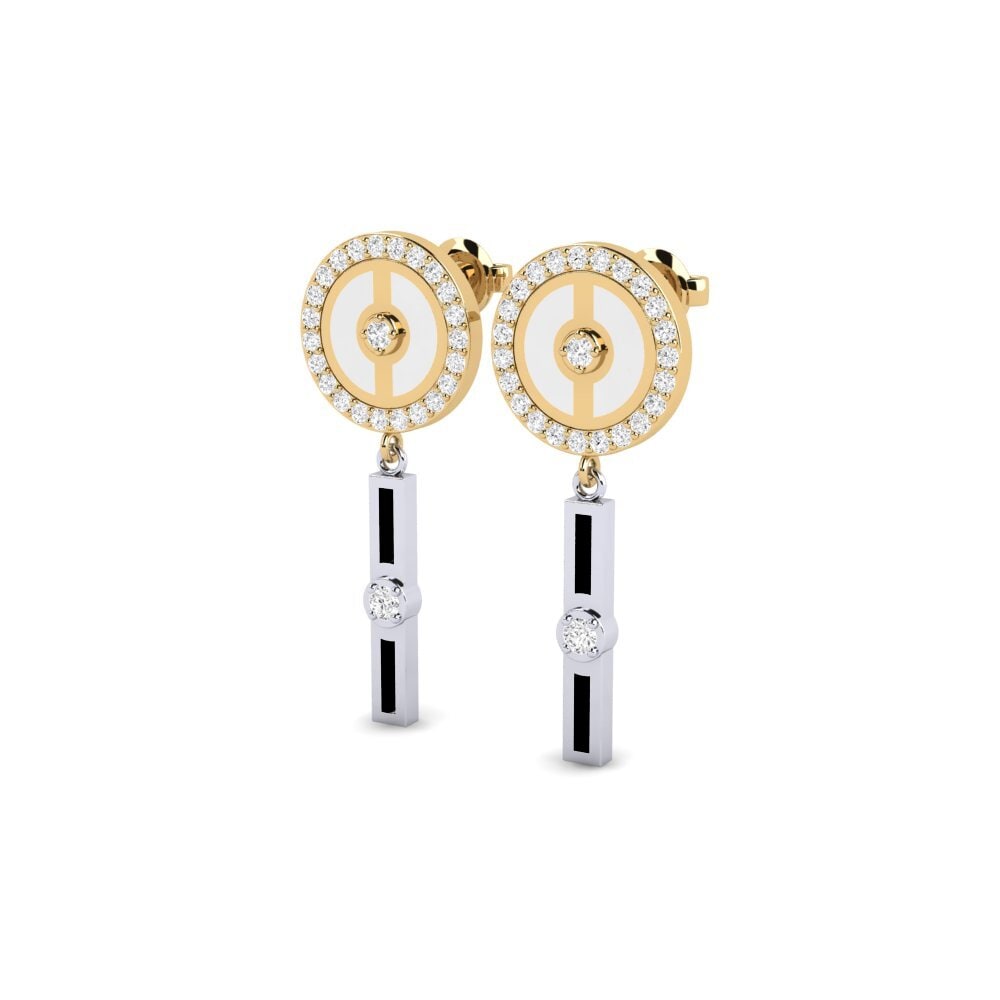 14ct Yellow & White Gold Women's Earring Monzers