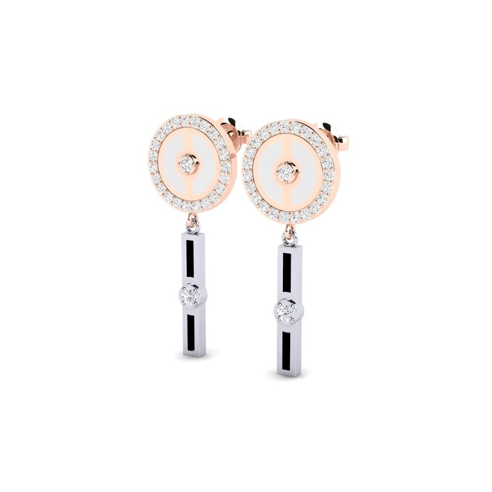 14k Rose & White Gold Zirconia Women's Earring Monzers