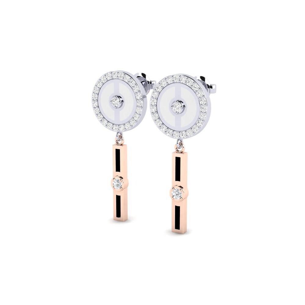 14k White & Rose Gold Zirconia Women's Earring Monzers