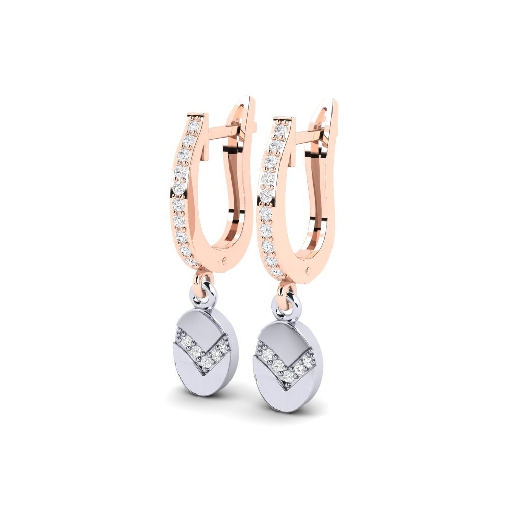9k Oro Rosa/Blanco Pendiente de mujer Rebun