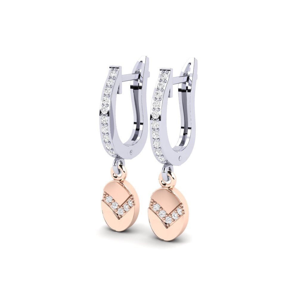 14ct White & Rose Gold Women's Earring Rebun