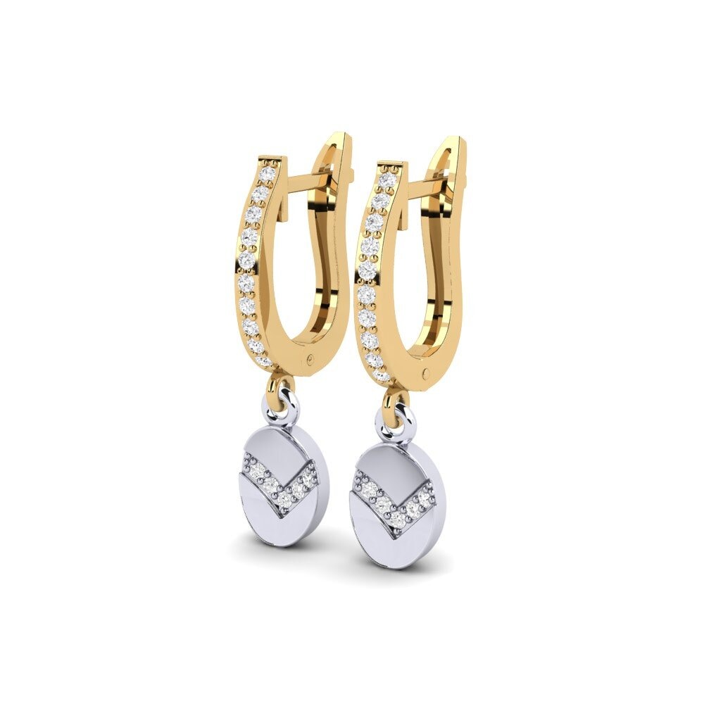 14ct Yellow & White Gold Women's Earring Rebun