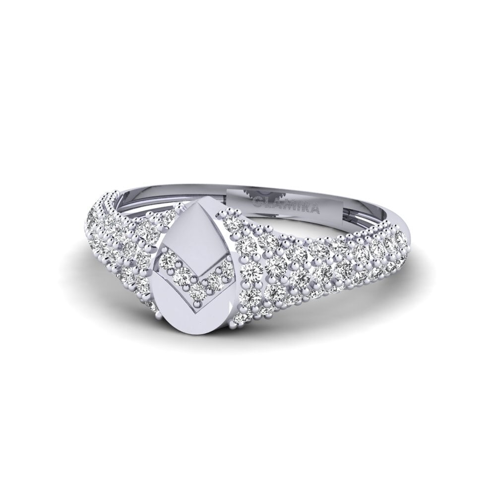 14k Oro Blanco Anillo Rincah