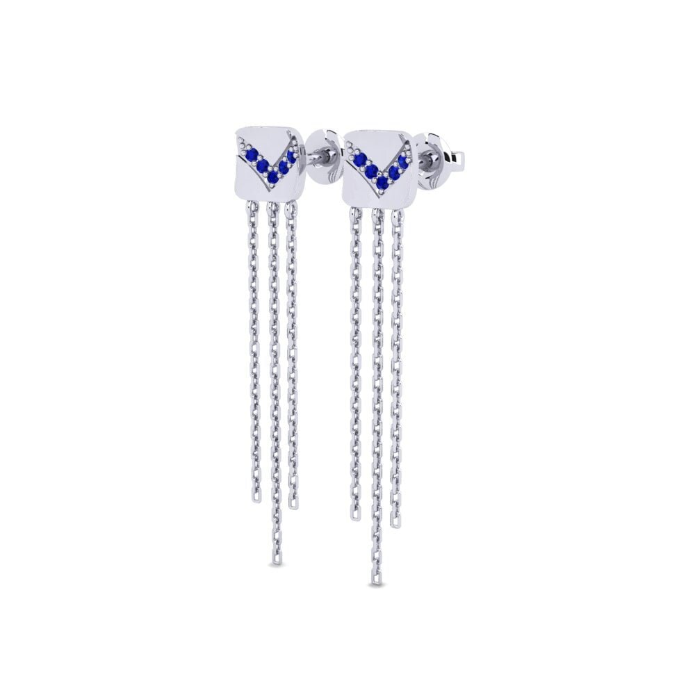 18ct White Gold Sapphire Women's Earring Sanford