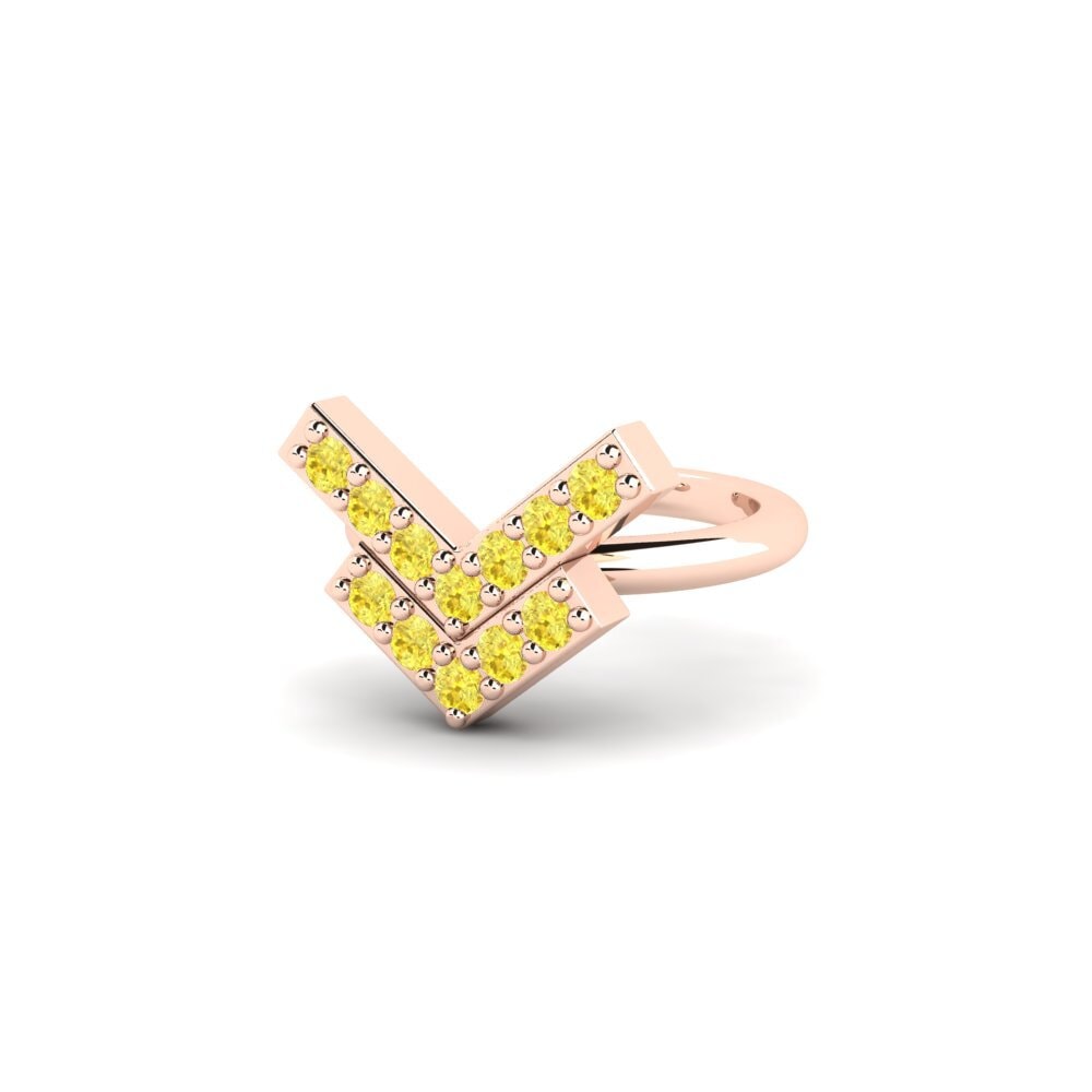 14k Oro Rosa Zafiro amarillo Pendiente de mujer Sangeang - A