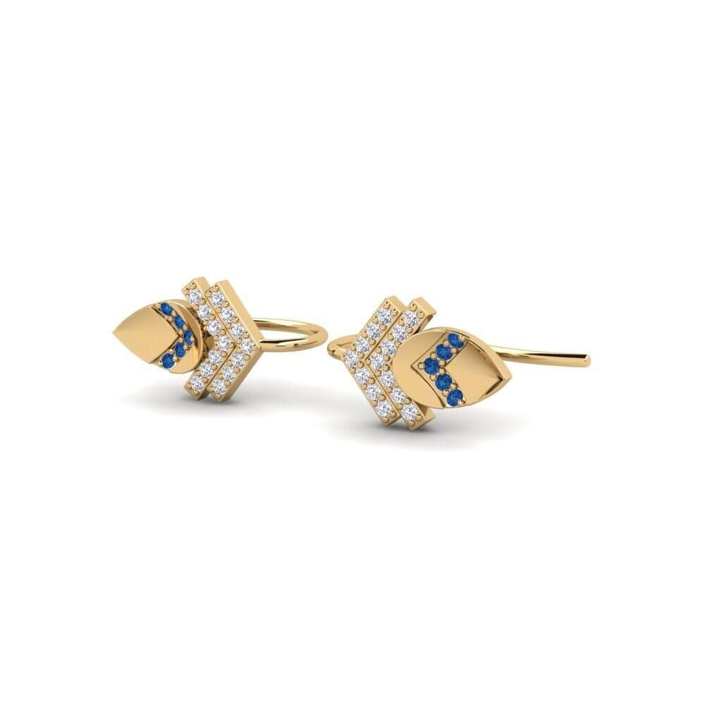 Zircônia azul escuro Brincos Feminino Semeru