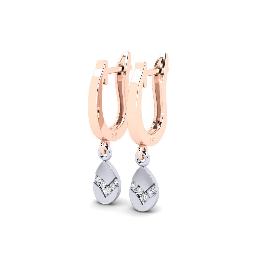 9k Oro Rosa/Blanco Pendiente de mujer Sensui