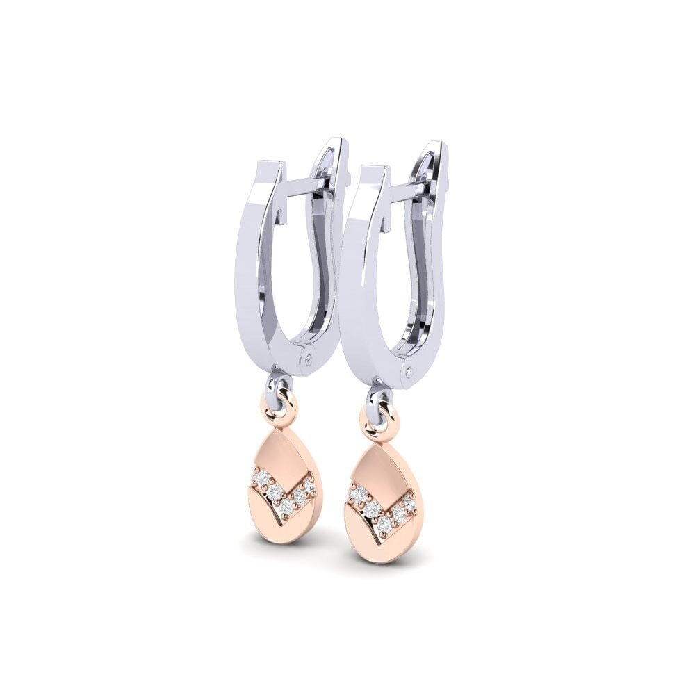 14ct White & Rose Gold Women's Earring Sensui