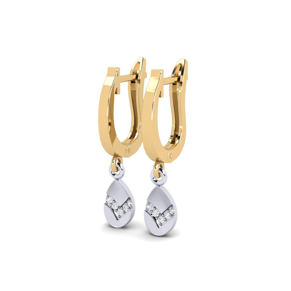 14ct Yellow & White Gold Women's Earring Sensui