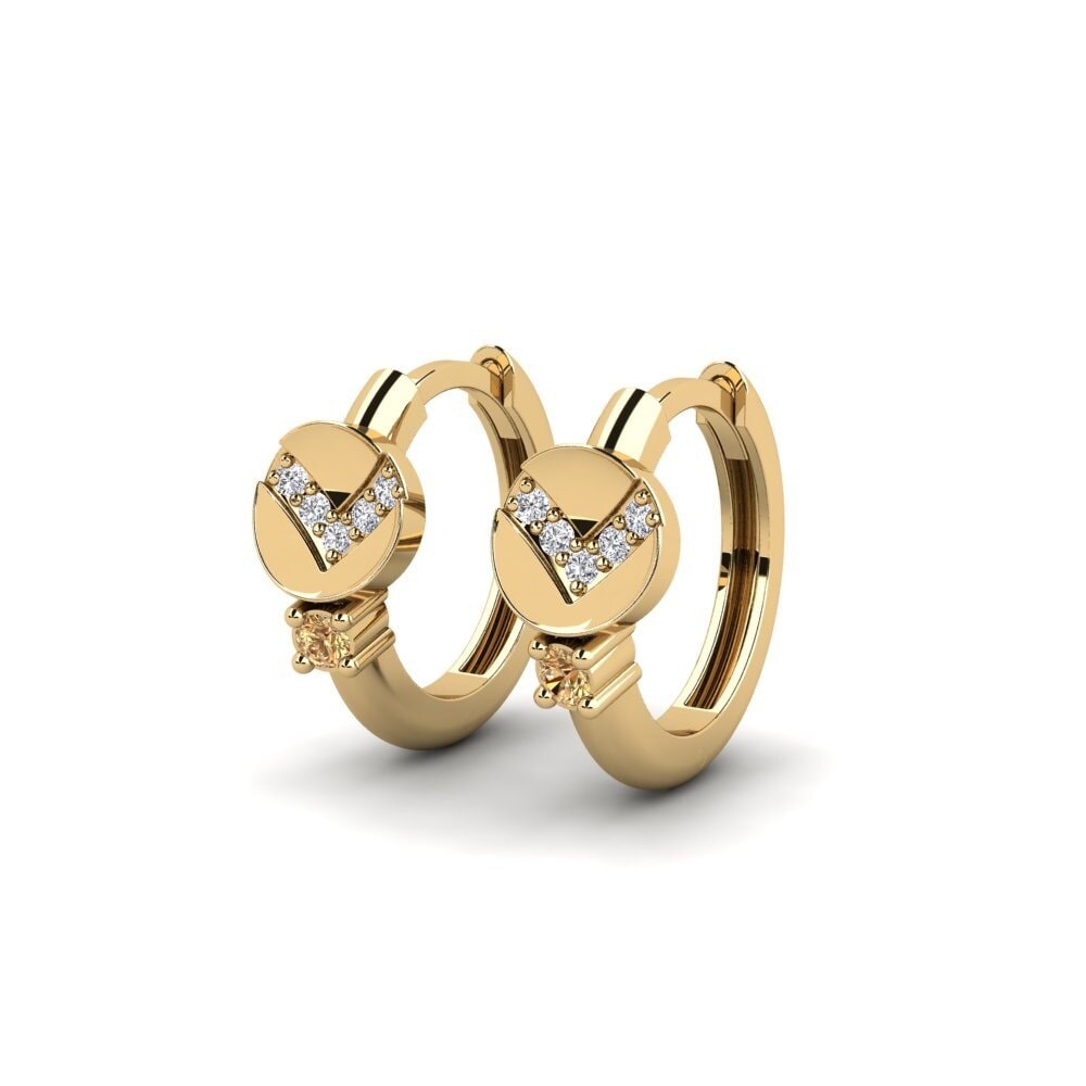 Diamante café Pendiente de mujer Shumshu