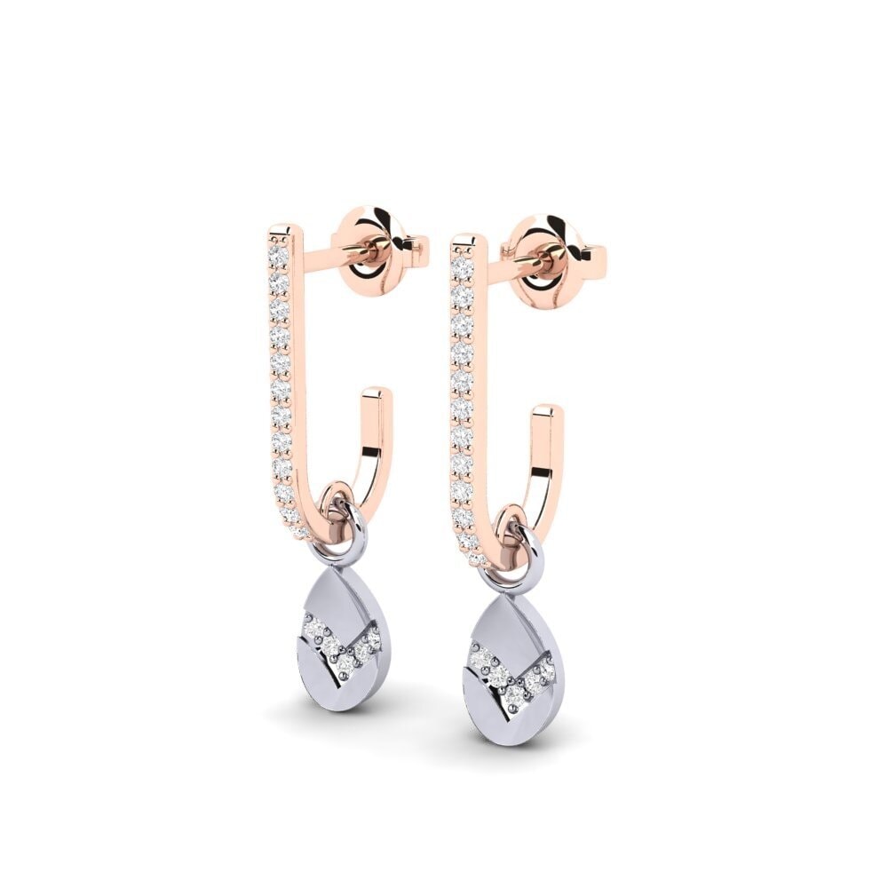 9k Oro Rosa/Blanco Pendiente de mujer Volovec