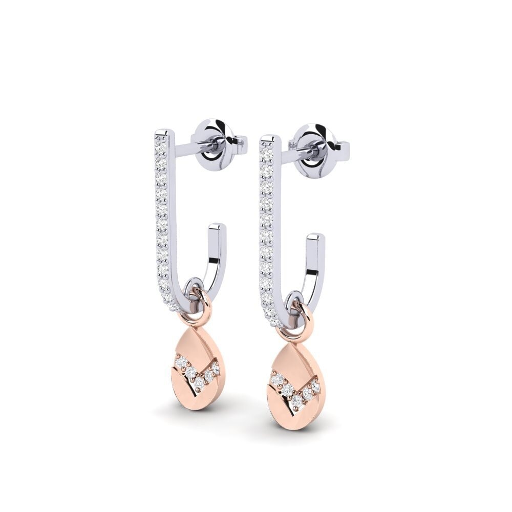 14ct White & Rose Gold Women's Earring Volovec