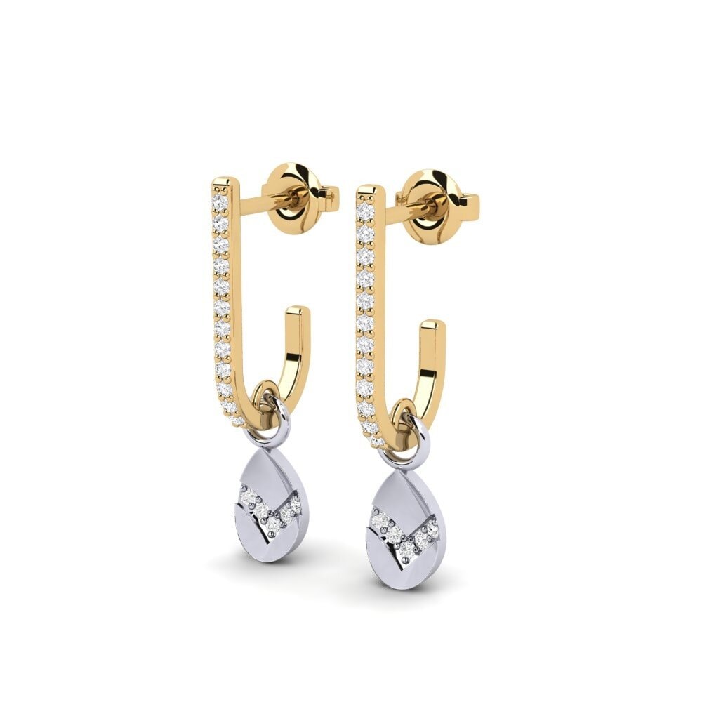 14ct Yellow & White Gold Women's Earring Volovec
