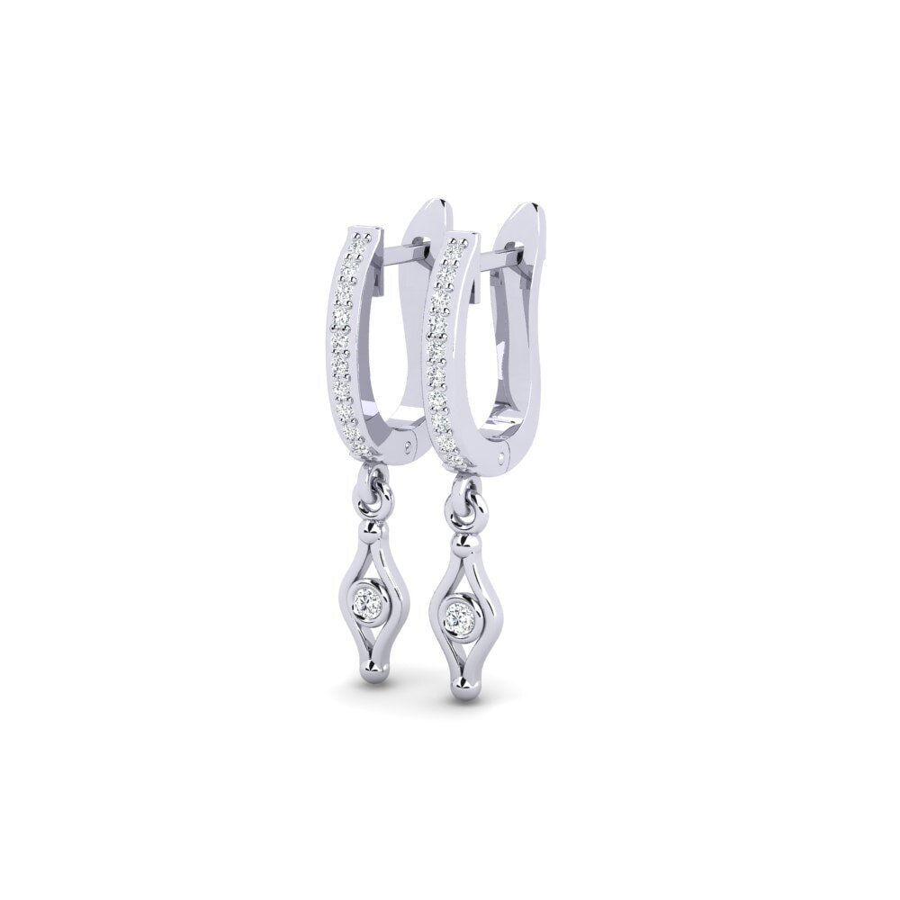 9ct White Gold Women's Earring Dunas