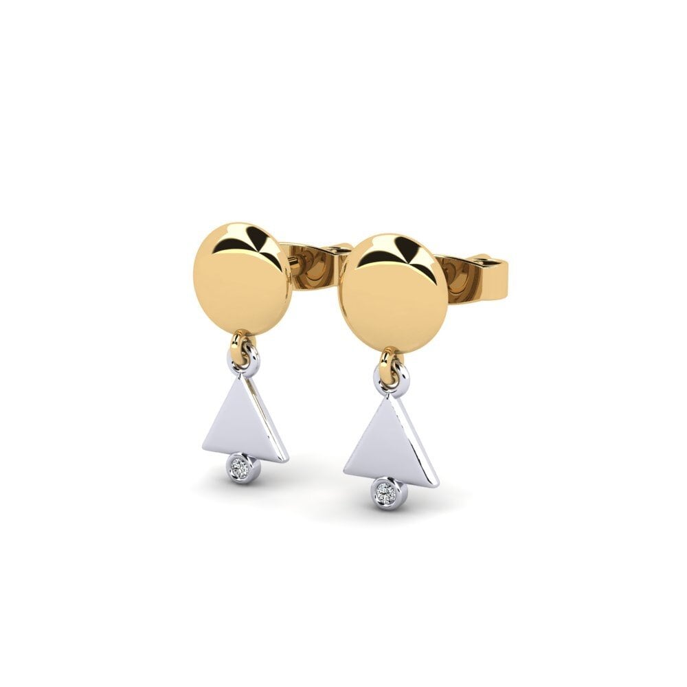 14ct Yellow & White Gold Women's Earring Elbmudeh