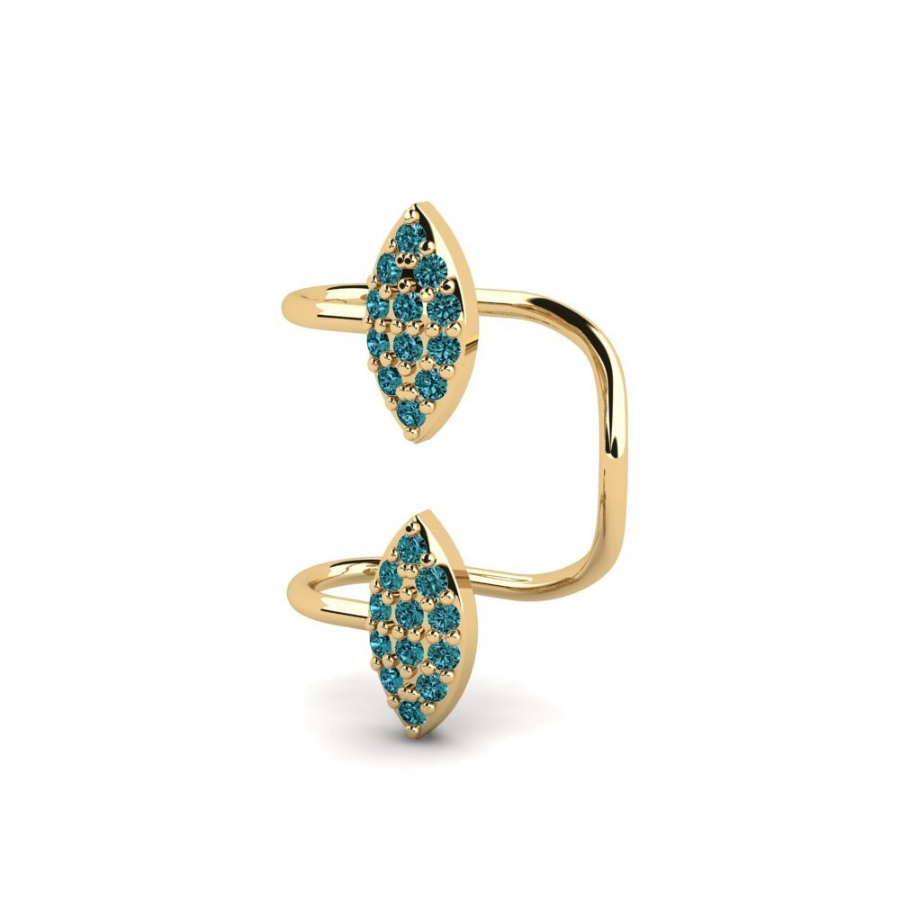 Diamante Azul Brincos Feminino Eoheas