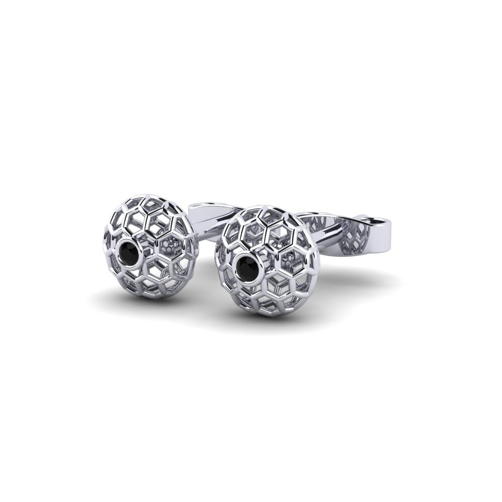 9ct White Gold Black Diamond Women's Earring Eriune