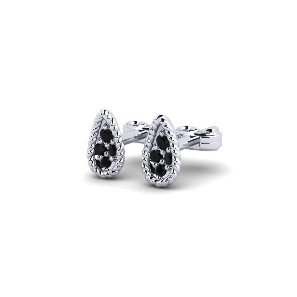 Oro Bianco 750 Diamante Nero Orecchino da donna Ethosiener