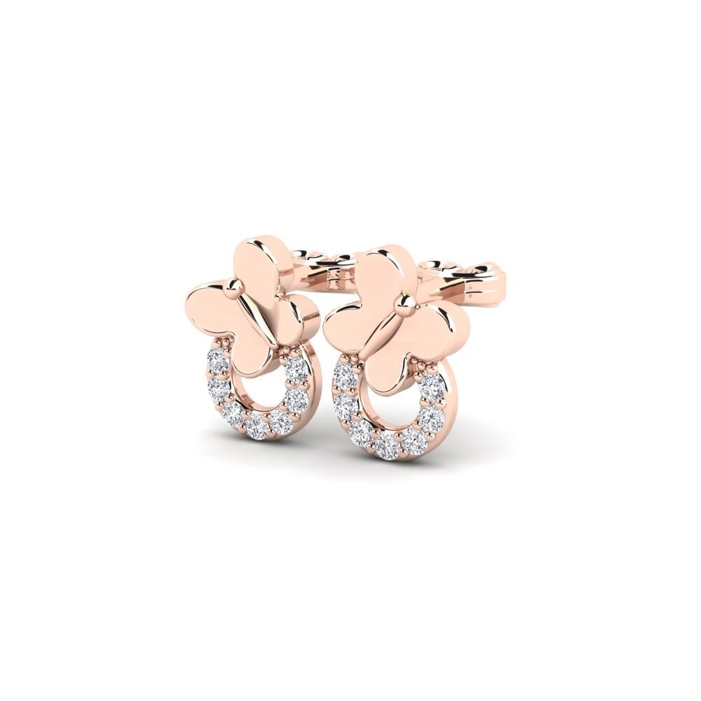 9k Oro Rosa Diamante Pendiente de mujer Unted