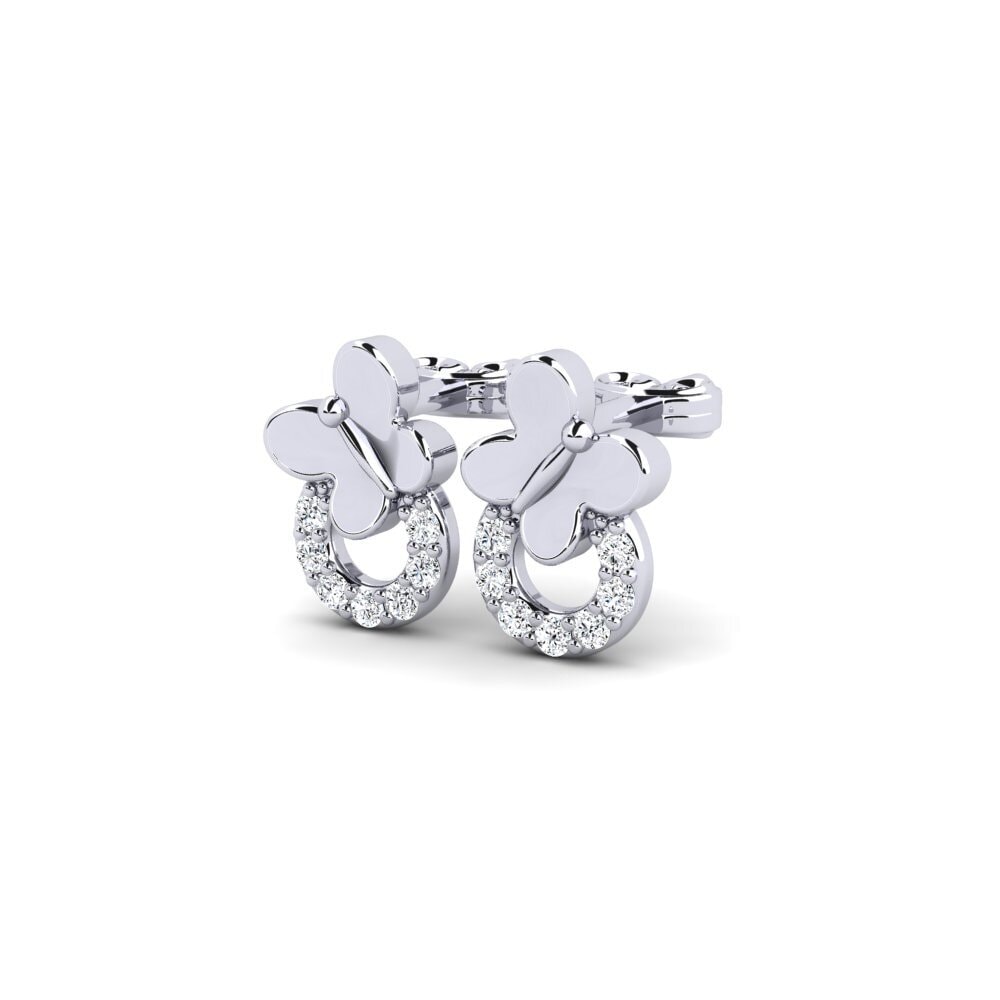 18k Oro Blanco Pendiente de mujer Unted