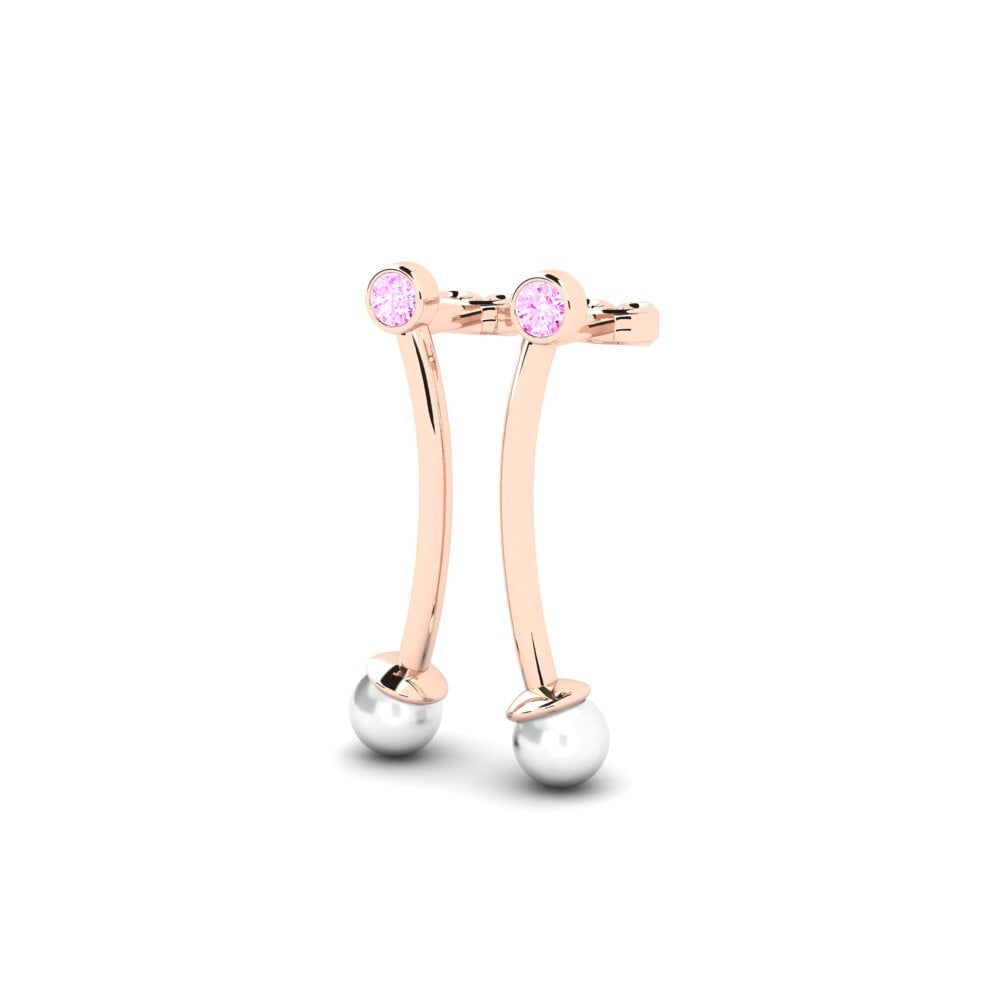 14k Oro Rosa Zafiro Rosado Pendiente de mujer Vivianate