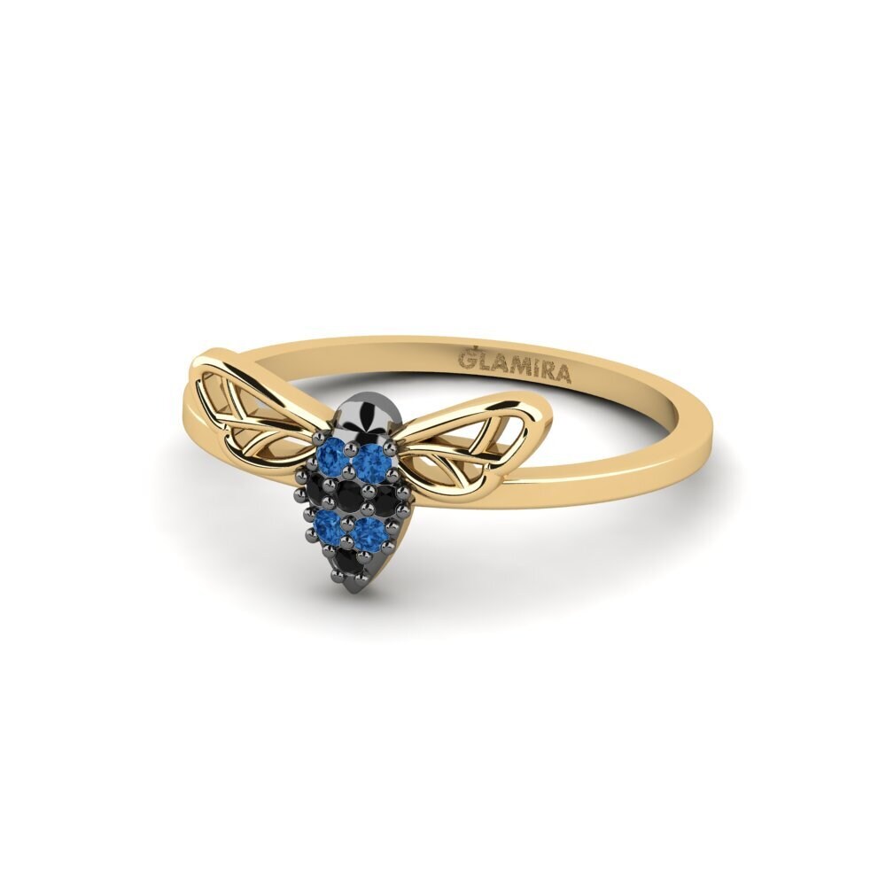 Zircônia azul escuro Anel Acharnes