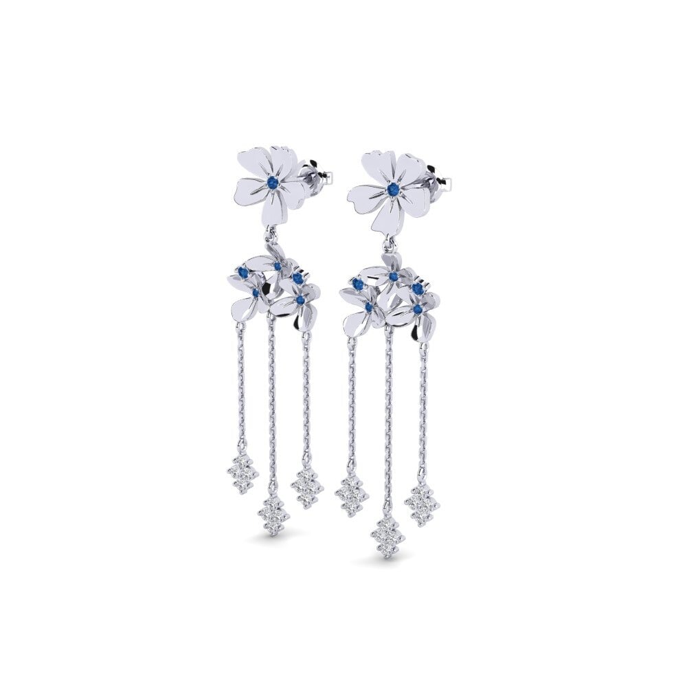 Zircone Bleu Foncé Boucle d'oreille femme Acquedolci