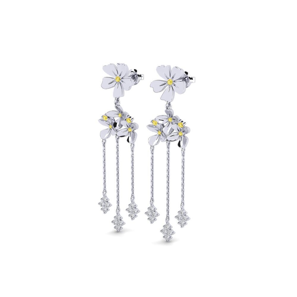 Saphir Jaune Boucle d'oreille femme Acquedolci