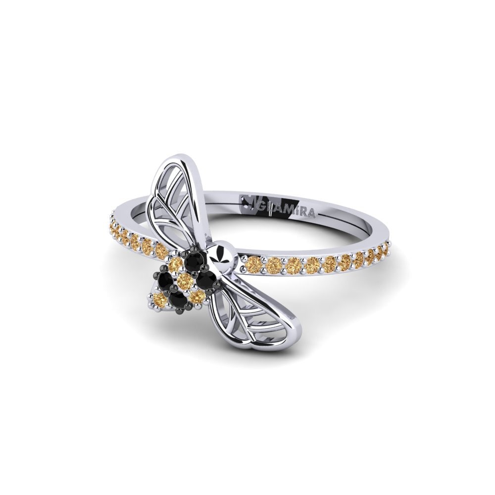 950 Platinum Brown Diamond Ring Alkyonias