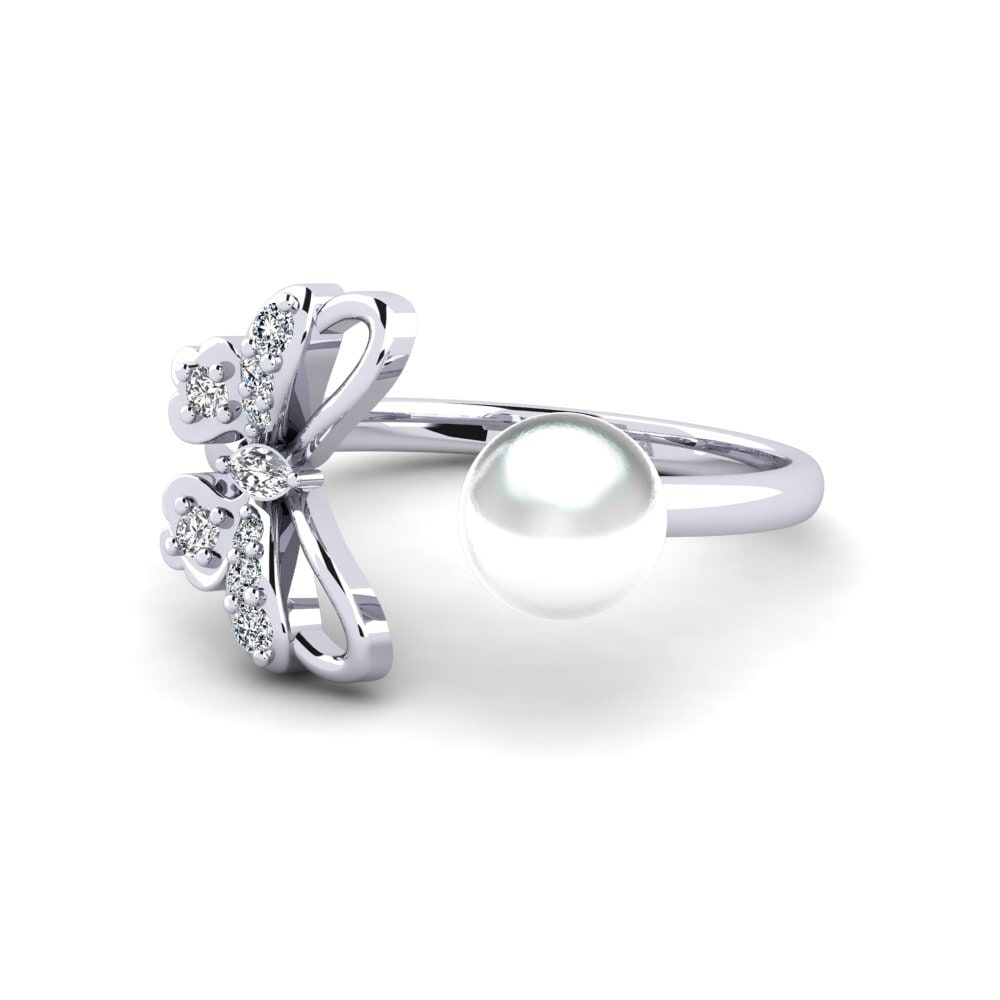 9k Oro Blanco Circonita Anillo Aodhan