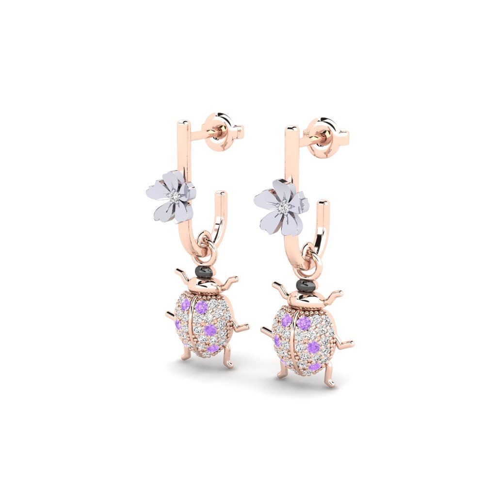 Améthyste Boucle d'oreille femme Cenevr