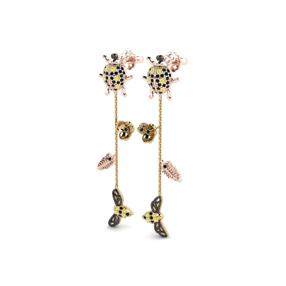 Saphir Jaune Boucle d'oreille femme Ishizuchi
