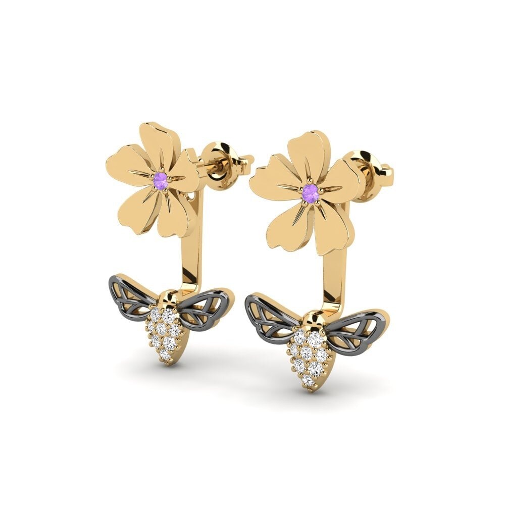 Améthyste Boucle d'oreille femme Lagoumitzi