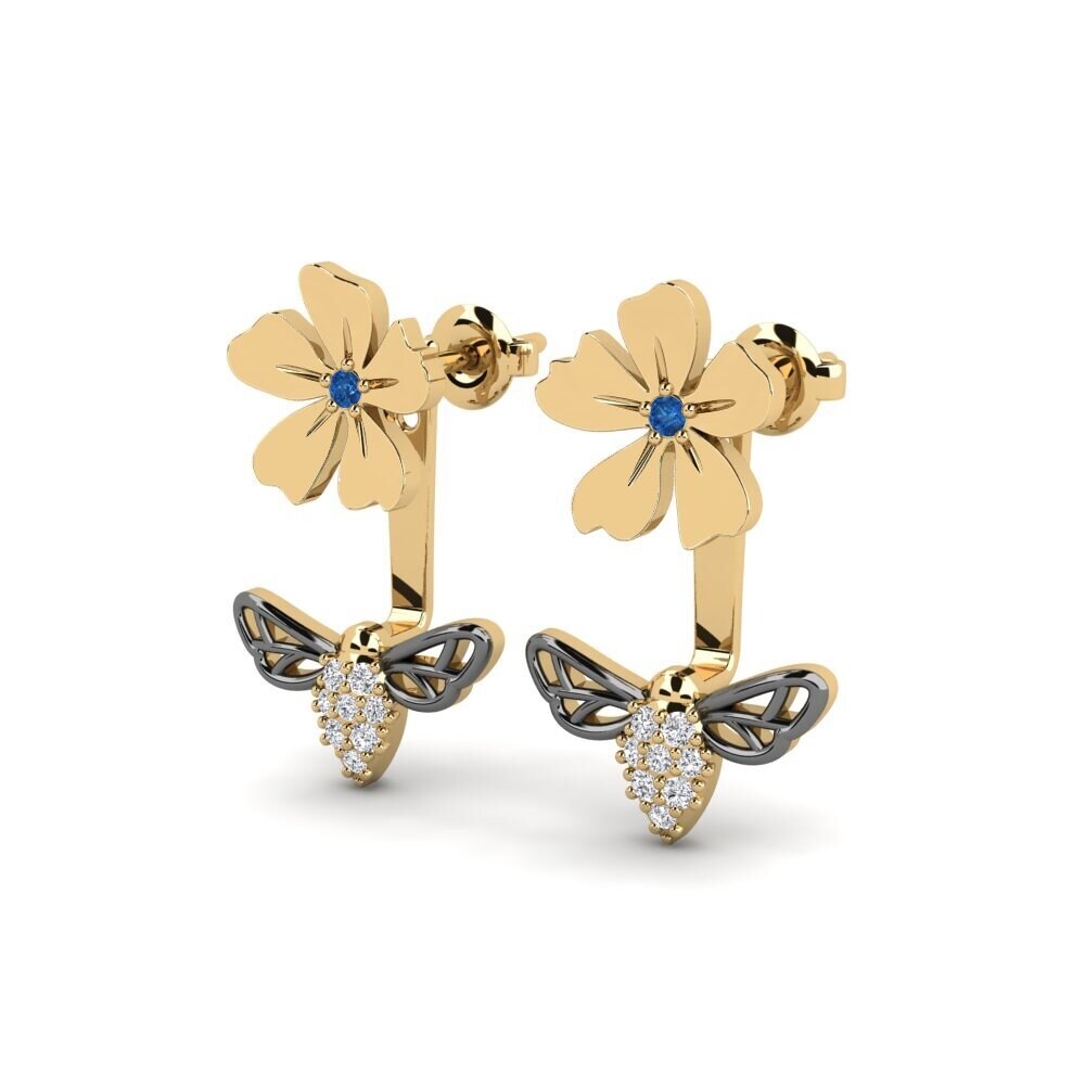 Zircone Bleu Foncé Boucle d'oreille femme Lagoumitzi