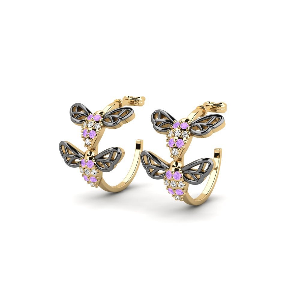 Améthyste Boucle d'oreille femme Lykaiou