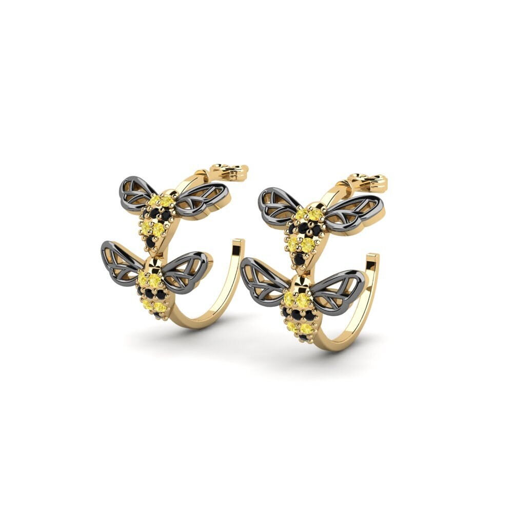 Saphir Jaune Boucle d'oreille femme Lykaiou