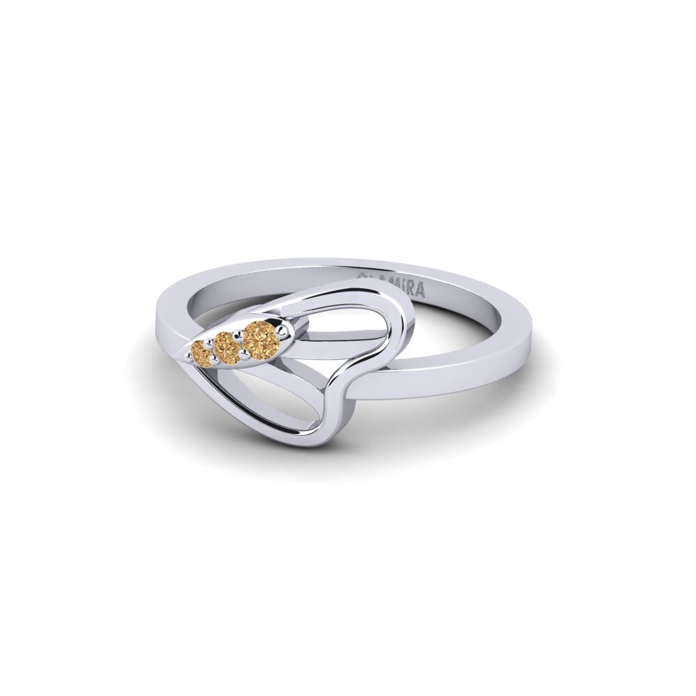 14k Oro Blanco Anillo meñique Pinkfly