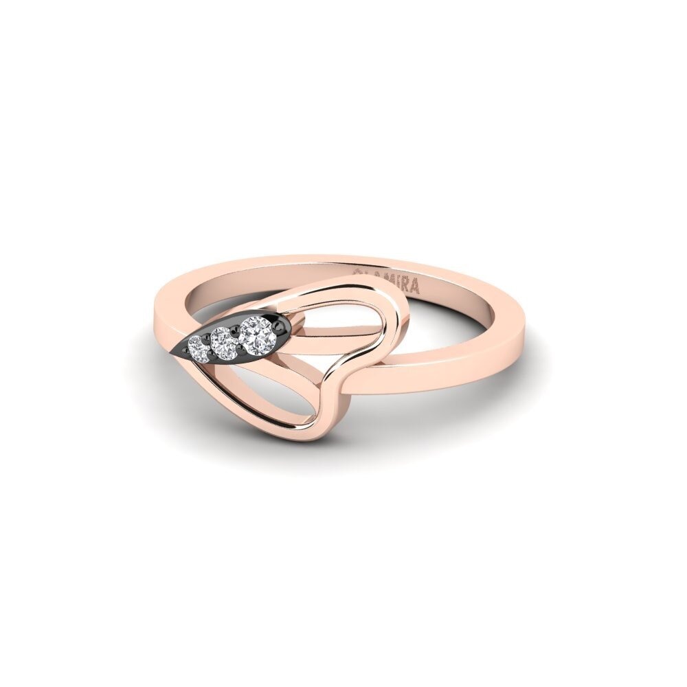 Diamante cultivado en laboratorio Anillo meñique Pinkfly