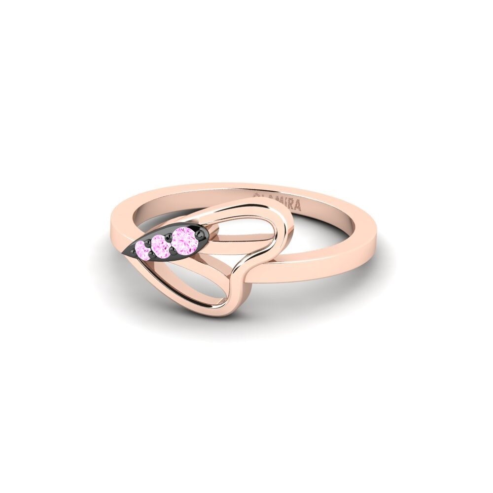 Safira Rosa Anel mindinho Pinkfly