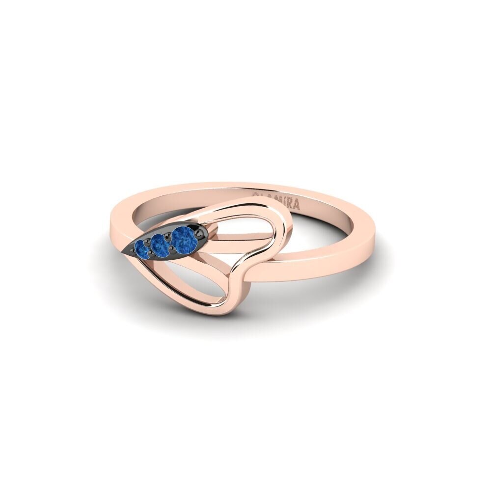 Zircônia azul escuro Anel mindinho Pinkfly