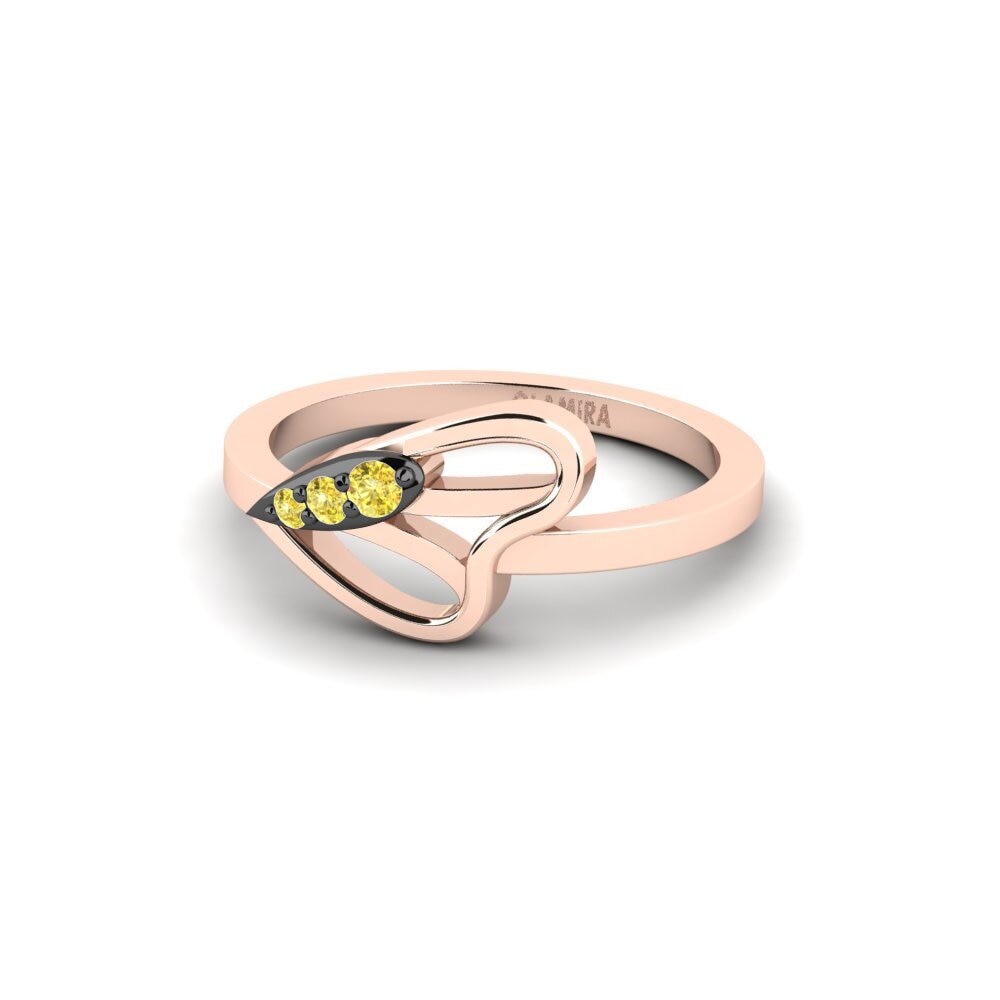 Zafiro amarillo Anillo meñique Pinkfly