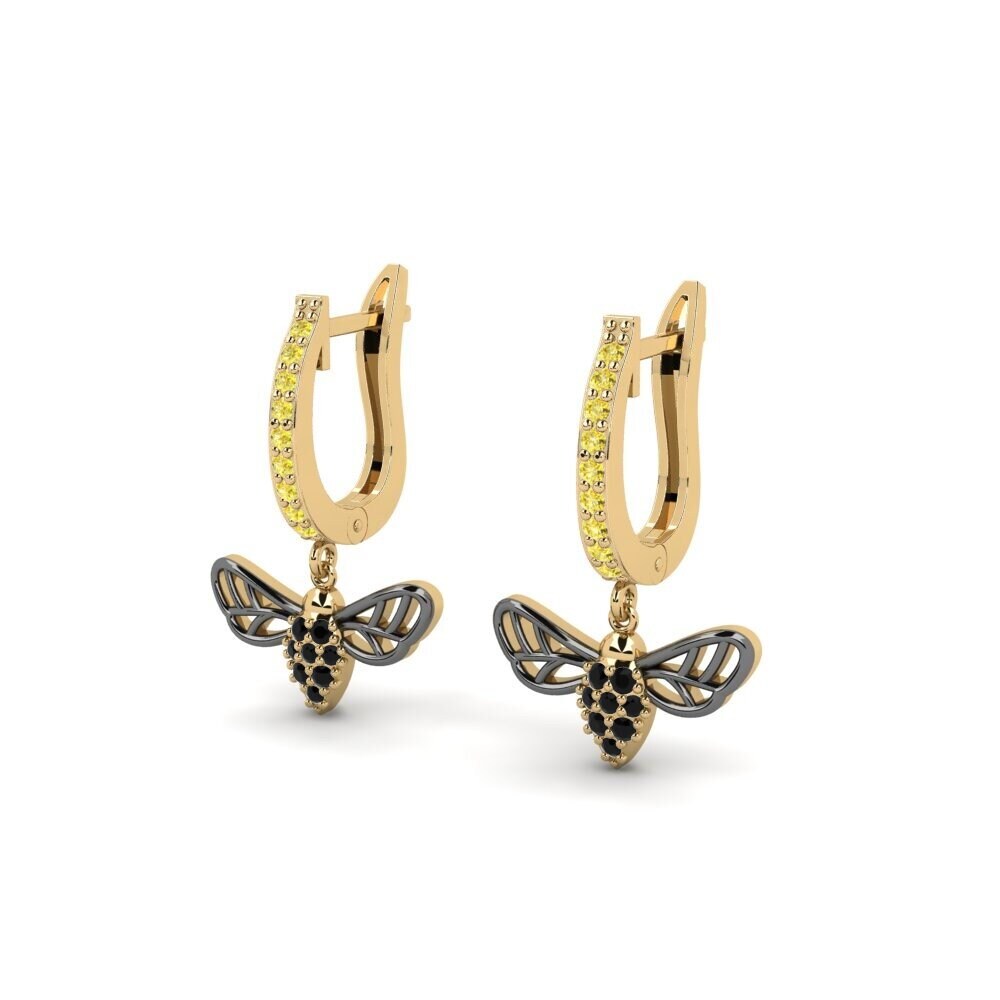 Saphir Jaune Boucle d'oreille femme Thiseioplaka