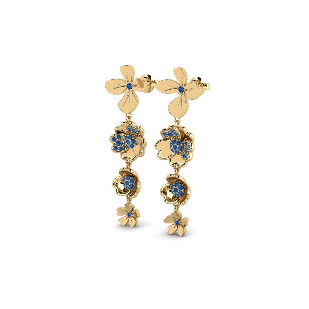 Zircone Bleu Foncé Boucle d'oreille femme Wellingara