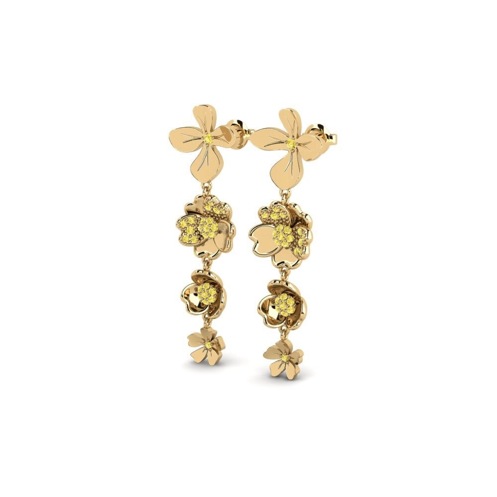 Saphir Jaune Boucle d'oreille femme Wellingara